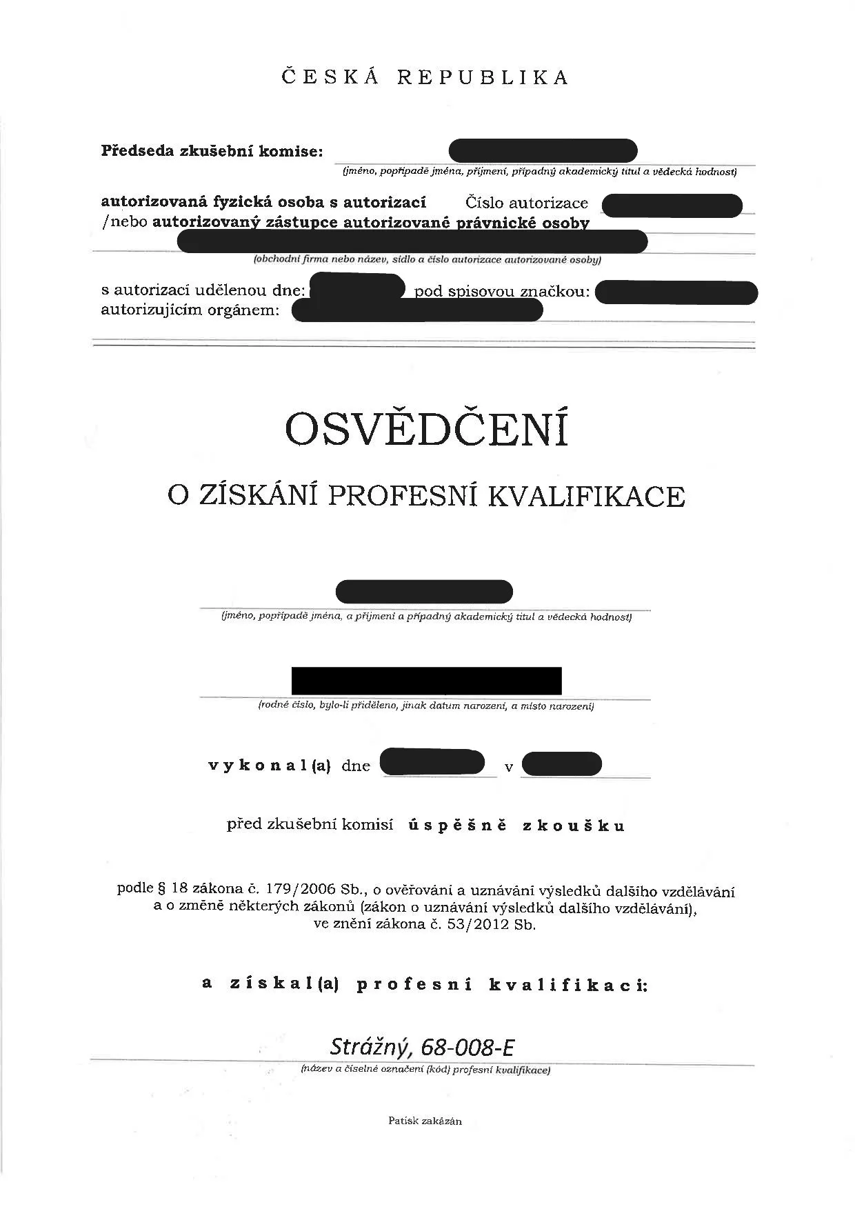 Podklady ke zkoušce Strážný