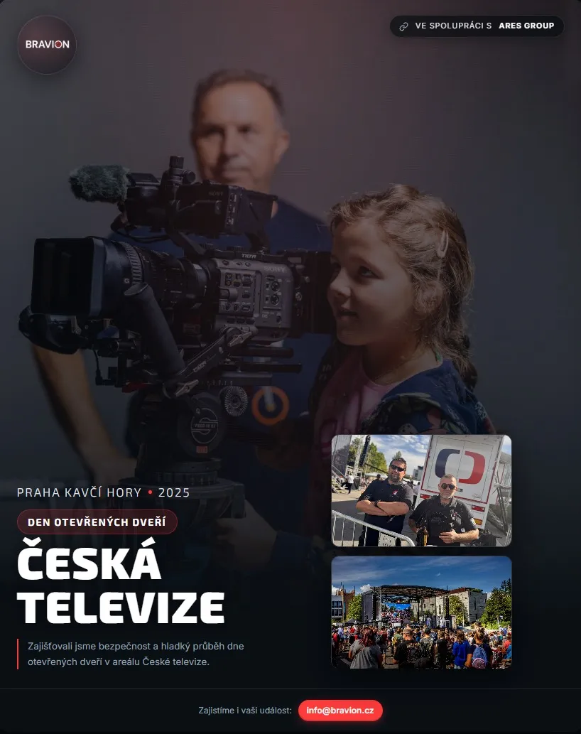 Zajištění Dne otevřených dveří České televize s návštěvníky a stanovišti