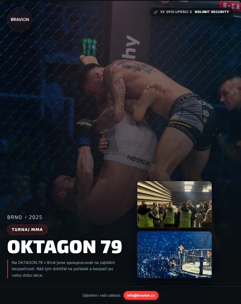 Profesionální security na turnaji Oktagon MMA