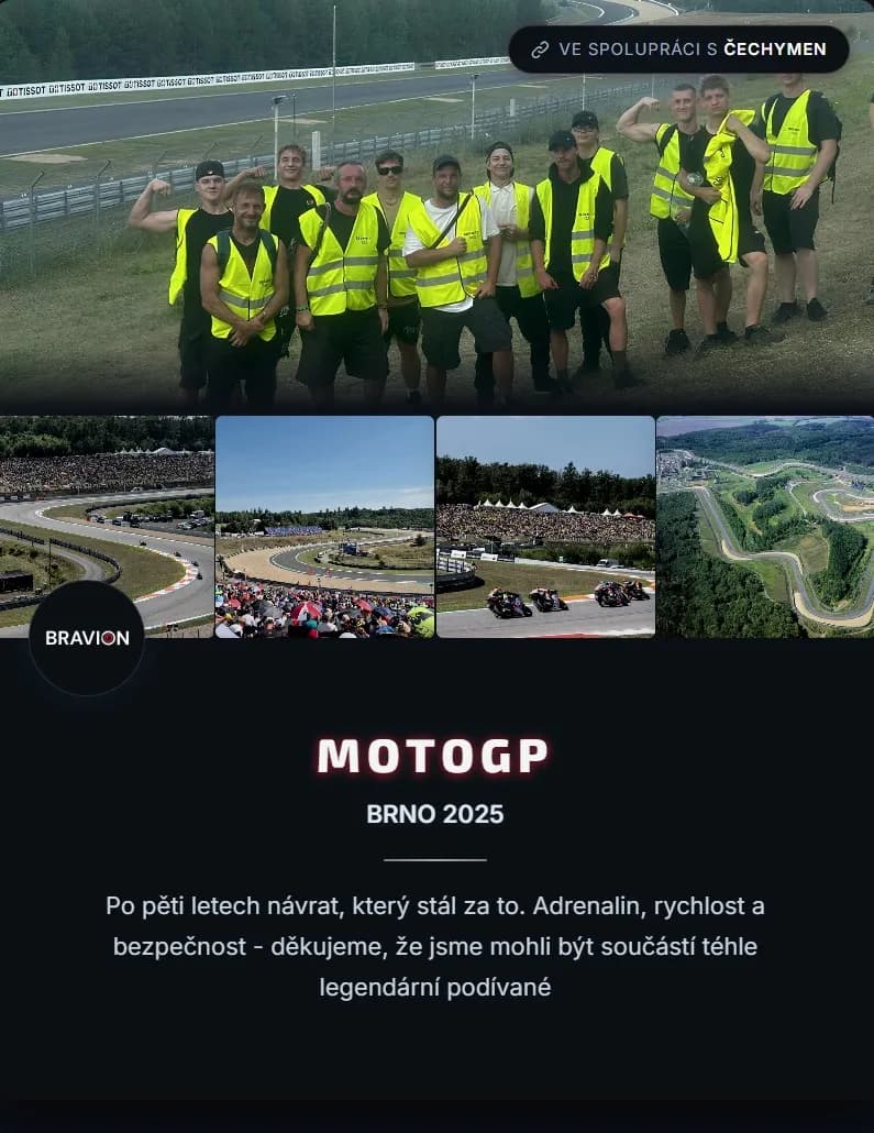 Bezpečnostní dozor na Moto GP Brno Masarykův okruh