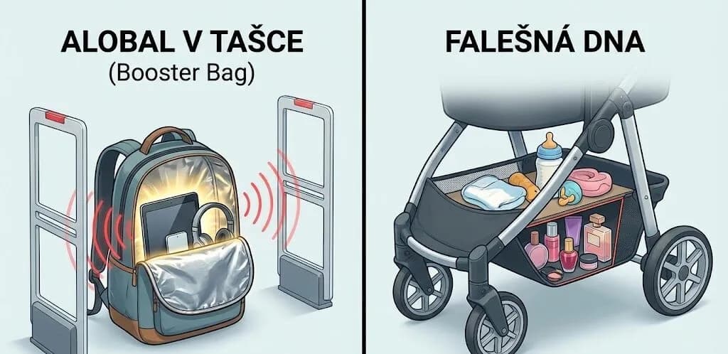 Triky zlodějů v obchodech: Komplexní analýza metod „alobal v tašce“ a „falešná dna“