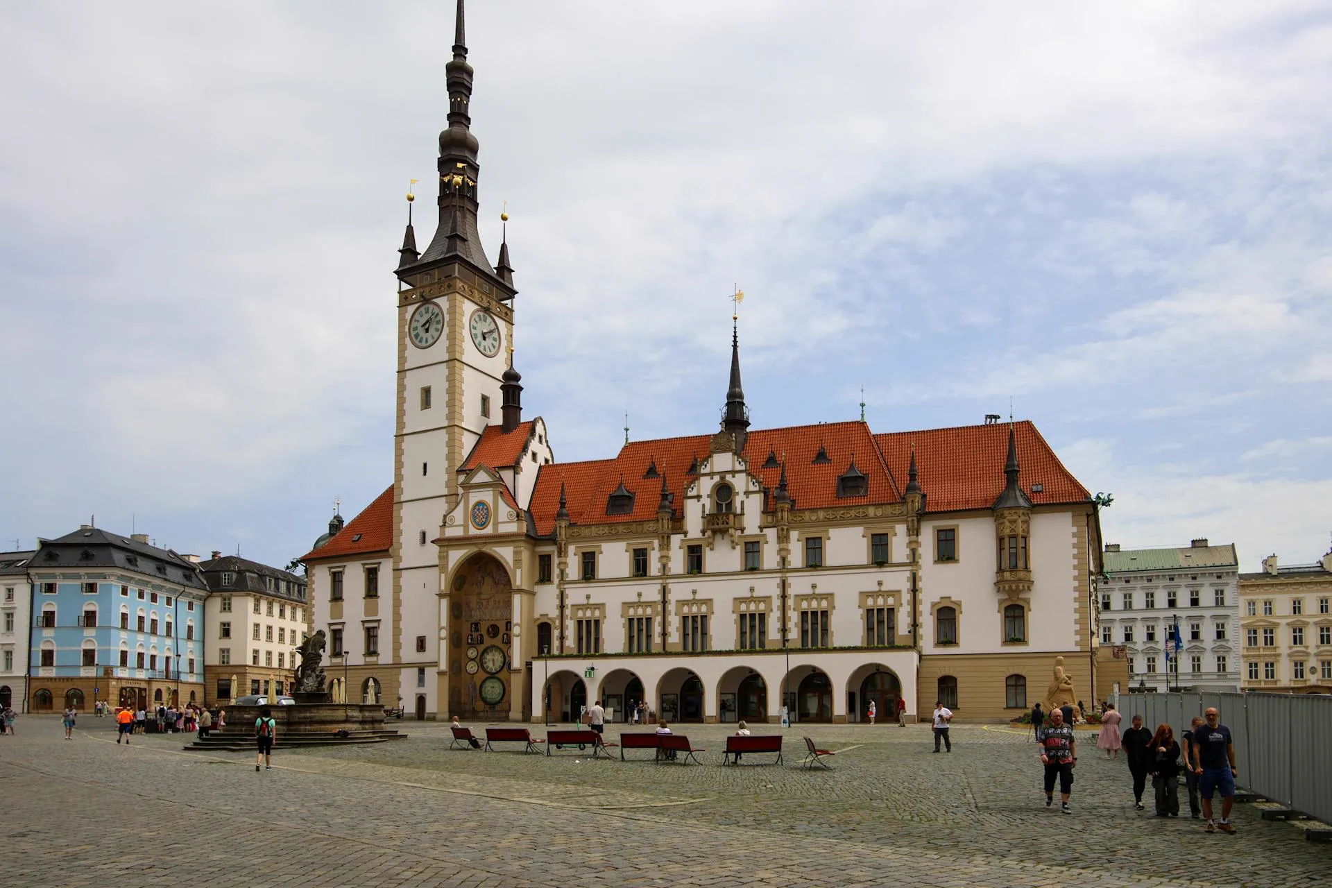 Olomouc Upper Square and the town hall with its astronomical clock