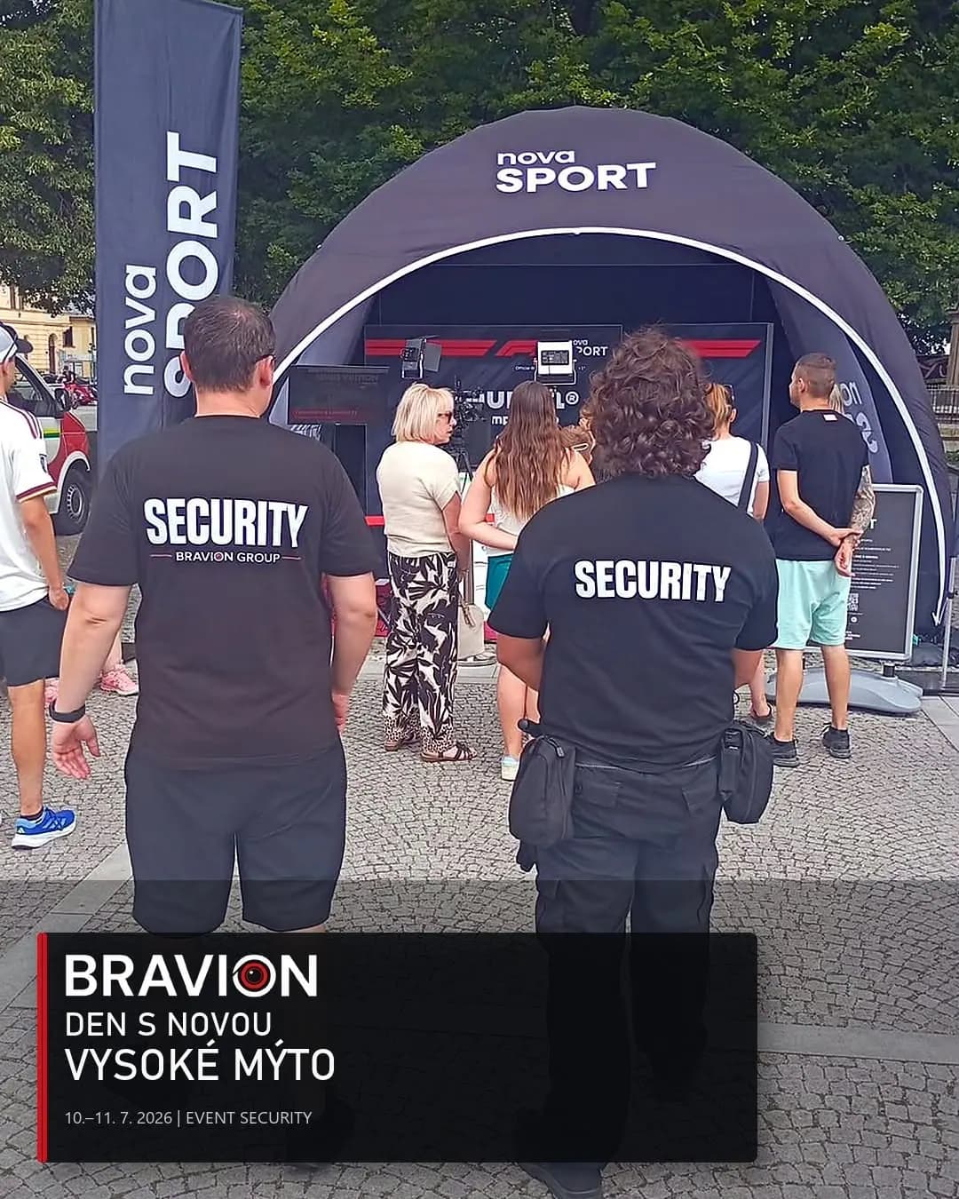 Dohled Bravion nad návštěvníky zóny Nova Sport ve Vysokém Mýtě