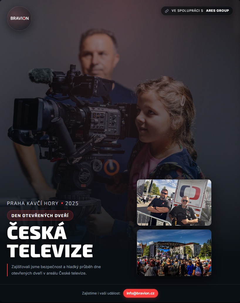 Natáčení a zajištění bezpečnosti na Dnech otevřených dveří České televize