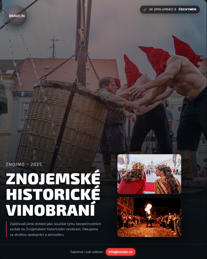 Noční ostraha a návštěvníci na Znojemském vinobraní